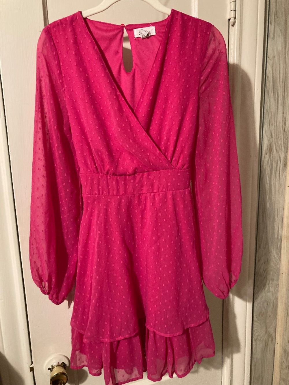 Japna long sleeve, crisscross front mini dress
